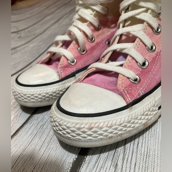 Converse All Star Chuck Taylor High Tops Women’s Pink Ombré Watercolor Sunset 6 - Picture 9 of 14
